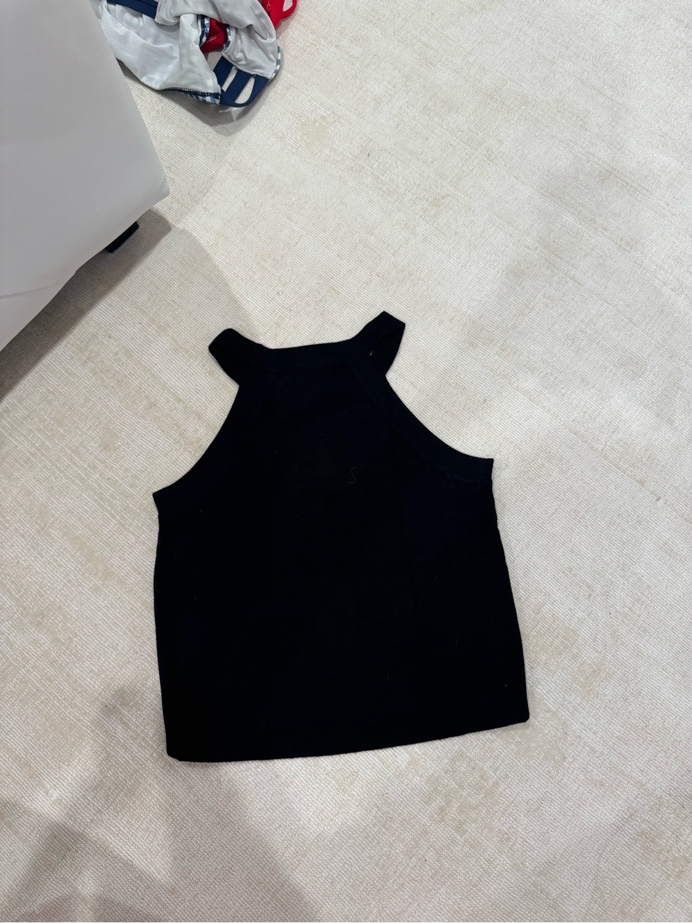 Brandy Melville Black High-Neck Crop Tank
